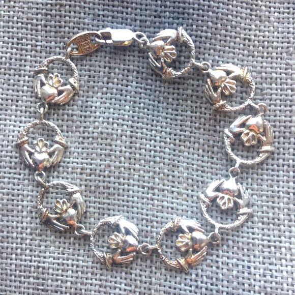 Signed Sterling Silver My Way Claddagh Irish Bracelet - Picture 1 of 4